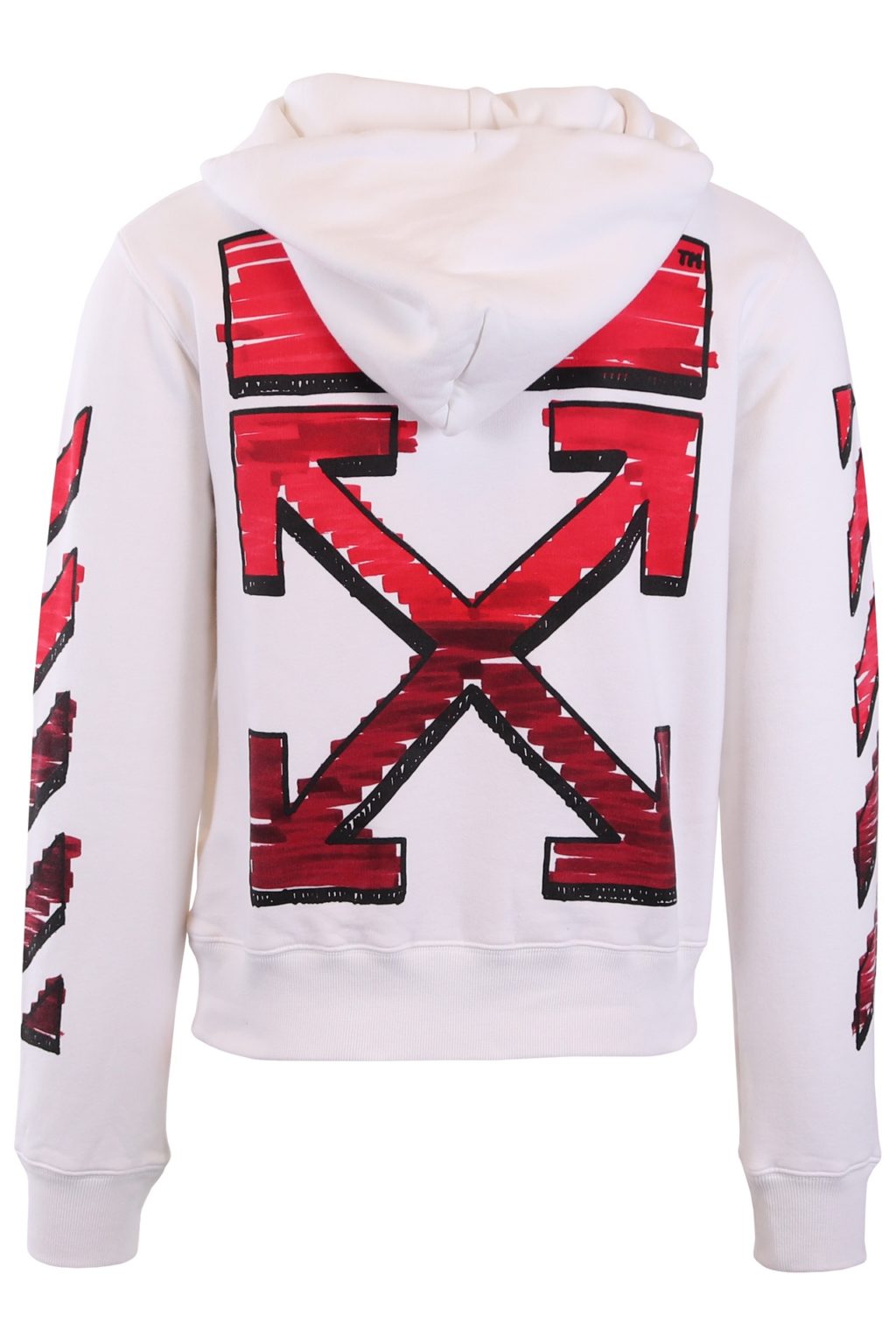 Off White Sudadera Con Capucha Off White Blanca Con Flechas Rojas