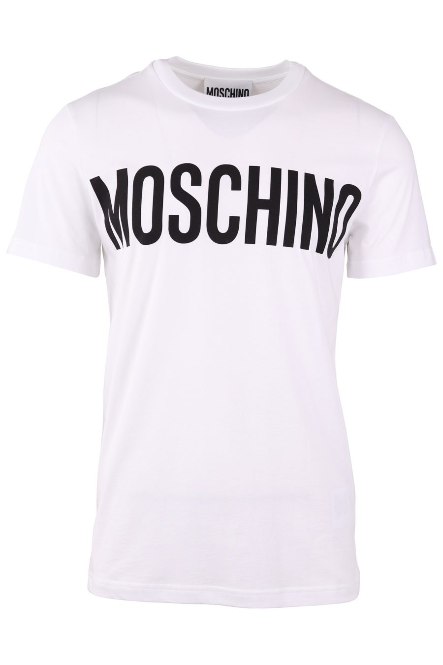 Moschino Couture T-shirt blanc avec logo noir sur le devant - 957deafc0a212be66e2bc0c8fbf9e092f5147864