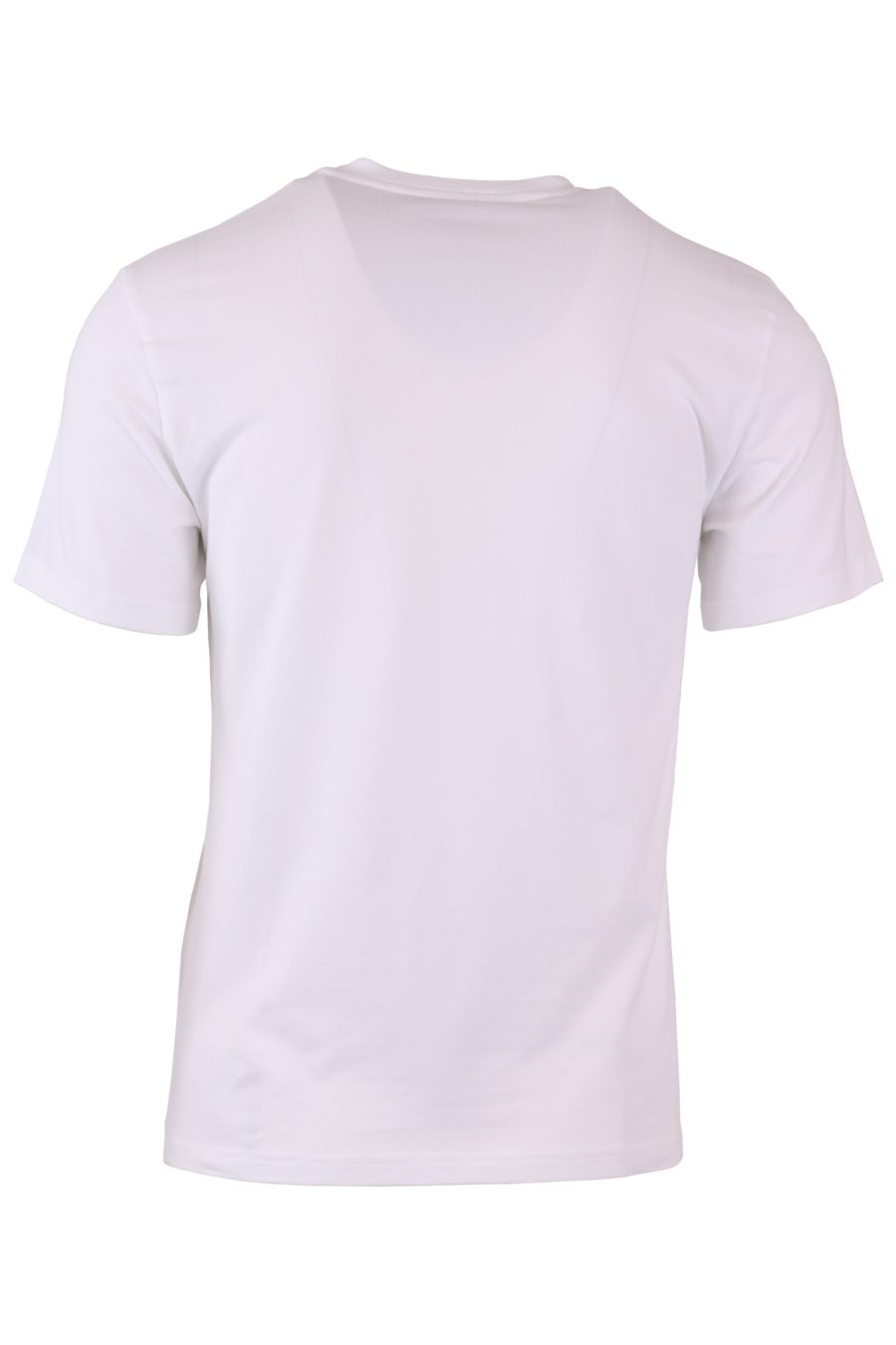Moschino Couture weißes T-Shirt mit Logo und doppelter Frage vorne - b005ef040599c9aaad43e541ce04a7022decaf84
