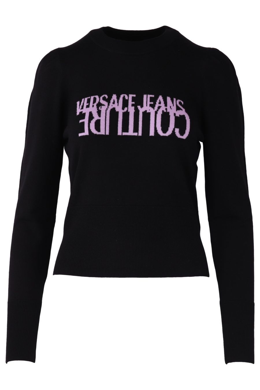 Jersey Versace Jeans Couture negra con logo morado - 4536ecd8f2c69c35c5b843cd02a463d51ae7d89c