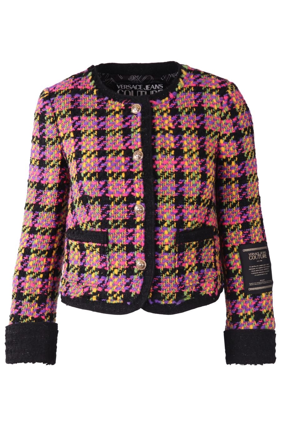Versace Jeans Couture Short tweed jacket with gold buttons - 5b702c90aecd737e2d79dbc4a5b335e8a5a3ec4b