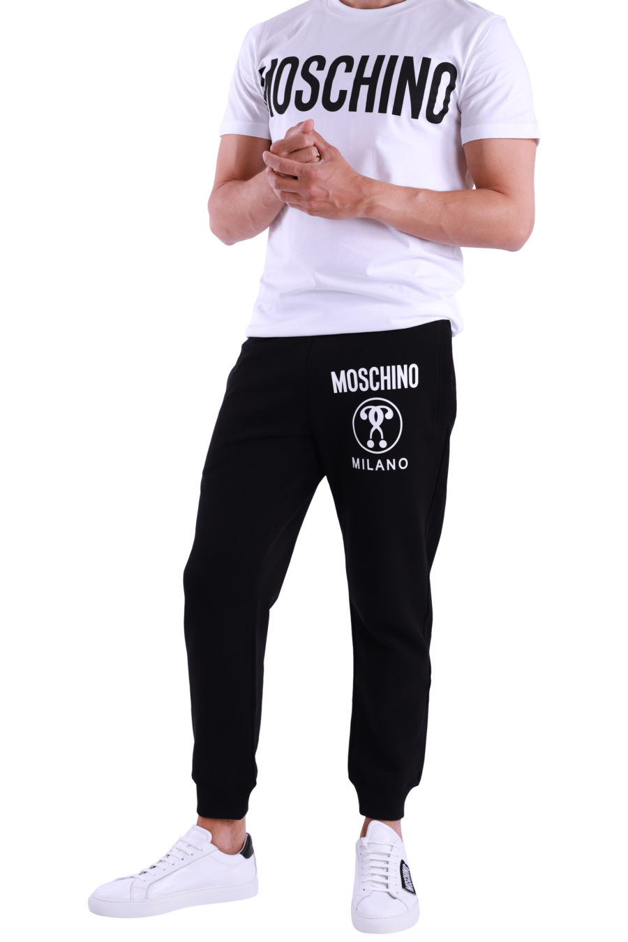 Pantalon Moschino Couture noir avec grand logo - IMG 4727