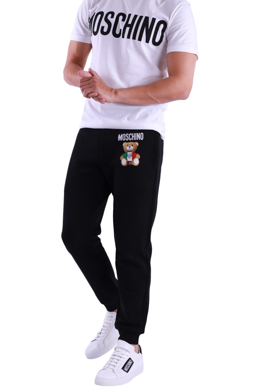 Pantalón de chándal Moschino Couture negro con oso colores Italia - IMG 4774