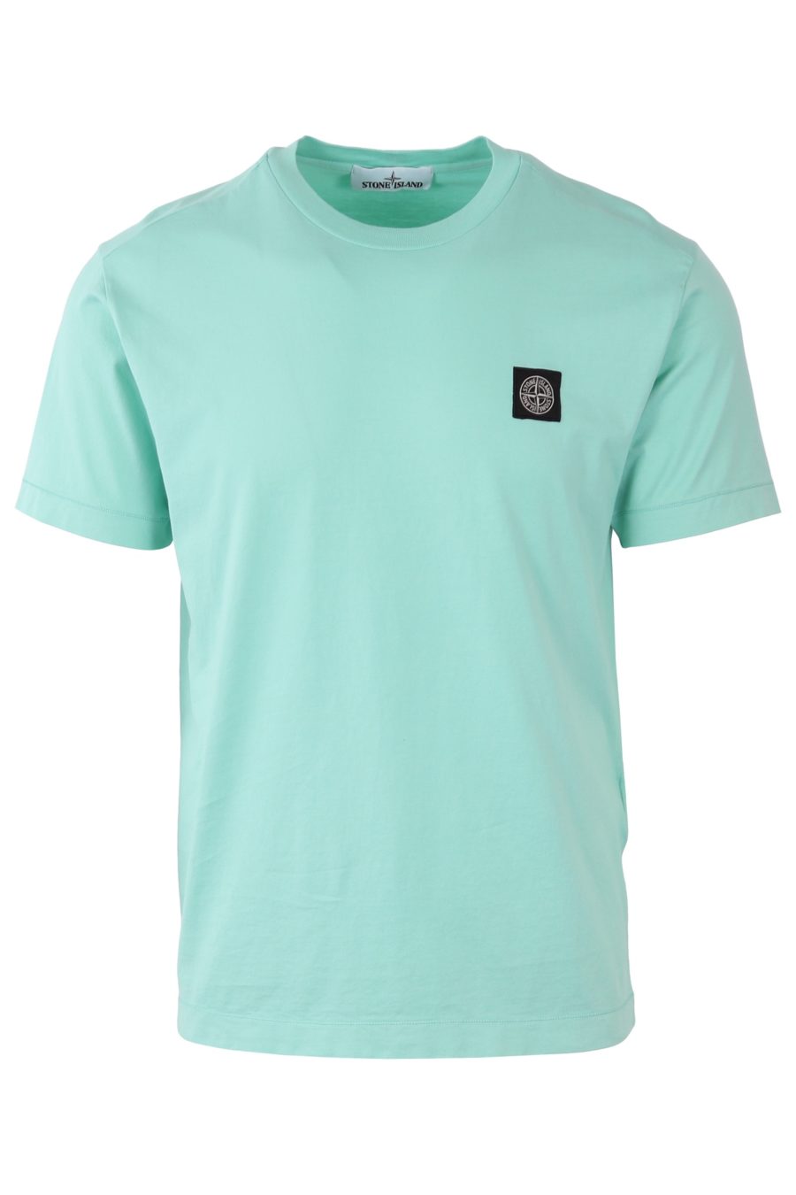 T-Shirt Stone Island mintfarben mit Logoaufnäher - 01ff4e8bbca9210a8576191f82ed11f533c23cfe