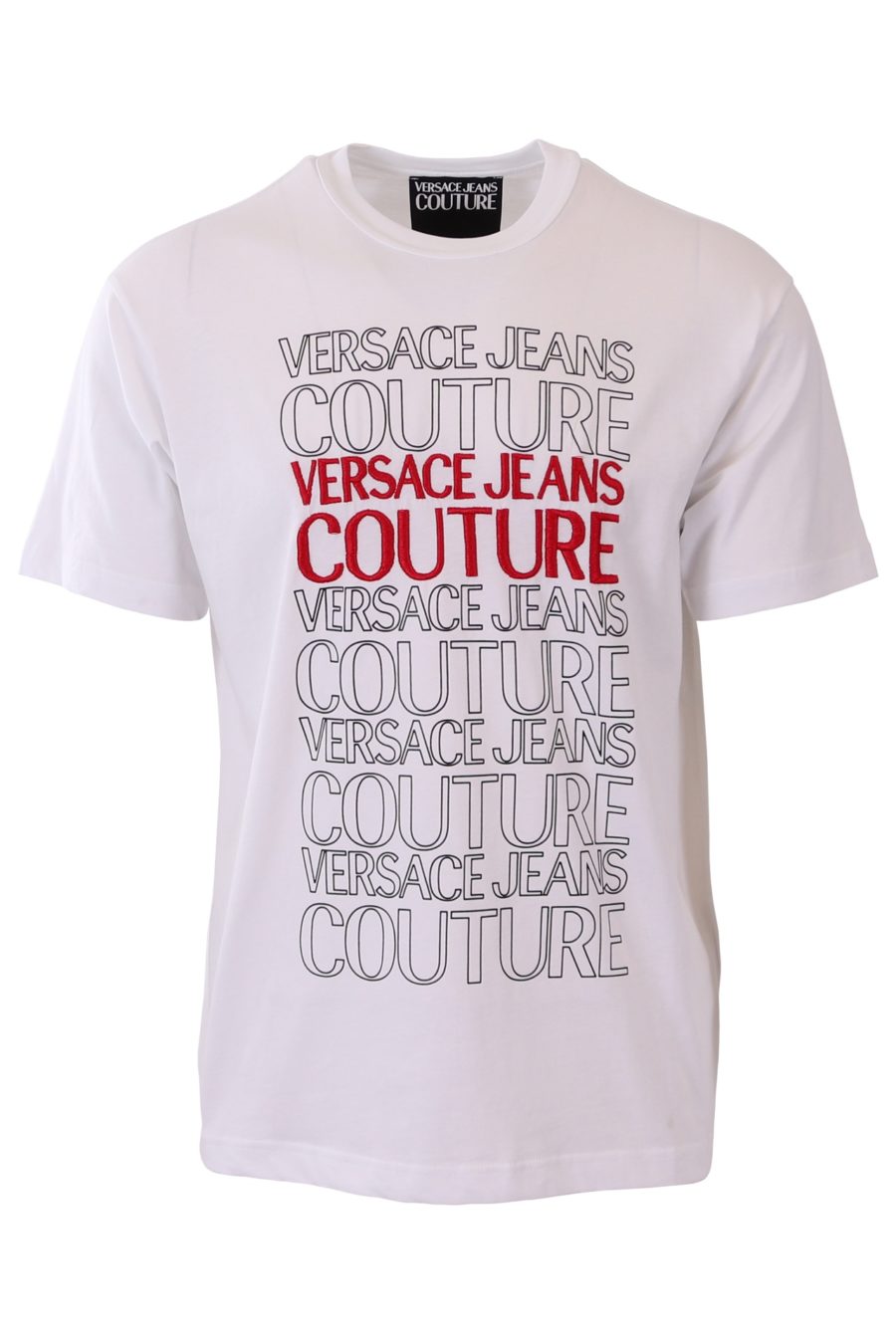 T-shirt Versace Jeans Couture blanc logo brodé rouge - 958fd534341f8764bf8e7a410d7313a831426aeb