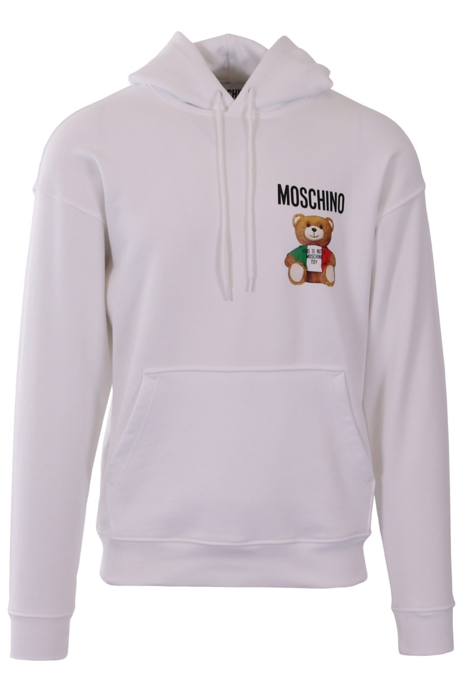 Sweatshirt Moschino Couture weißer Hoodie Teddy in italienischen Farben - b1f52ac85e94671827e7c0b4c04e2d02823b19e4