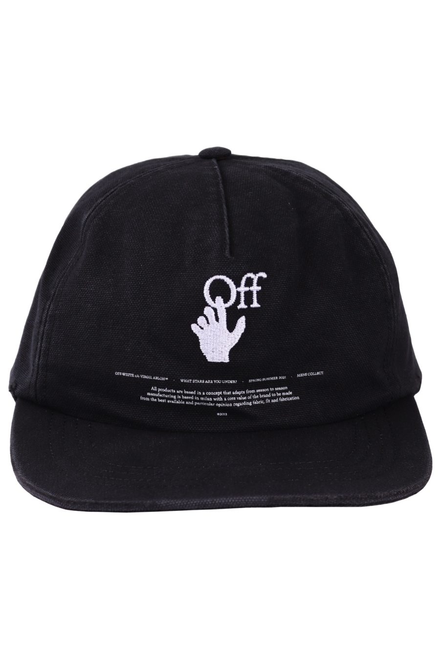 Mütze Off-White schwarz mit weißem Logo von Hand - be94940cfb7d3291c54264581916d38af86f90ce