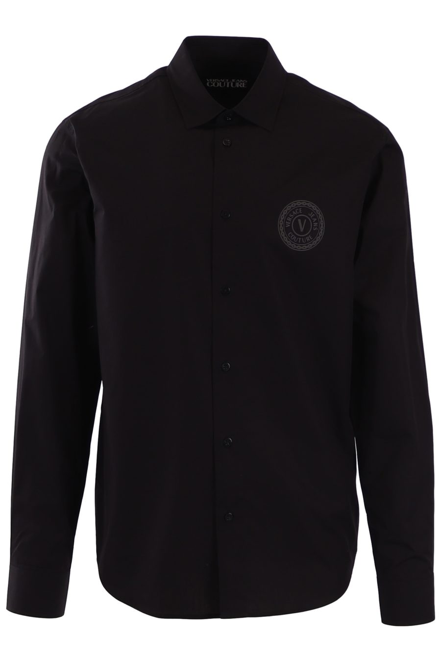Camisa Versace Jeans Couture negra con logo gris - c0107878479242ba3f83137481e1c8ec34f430b3
