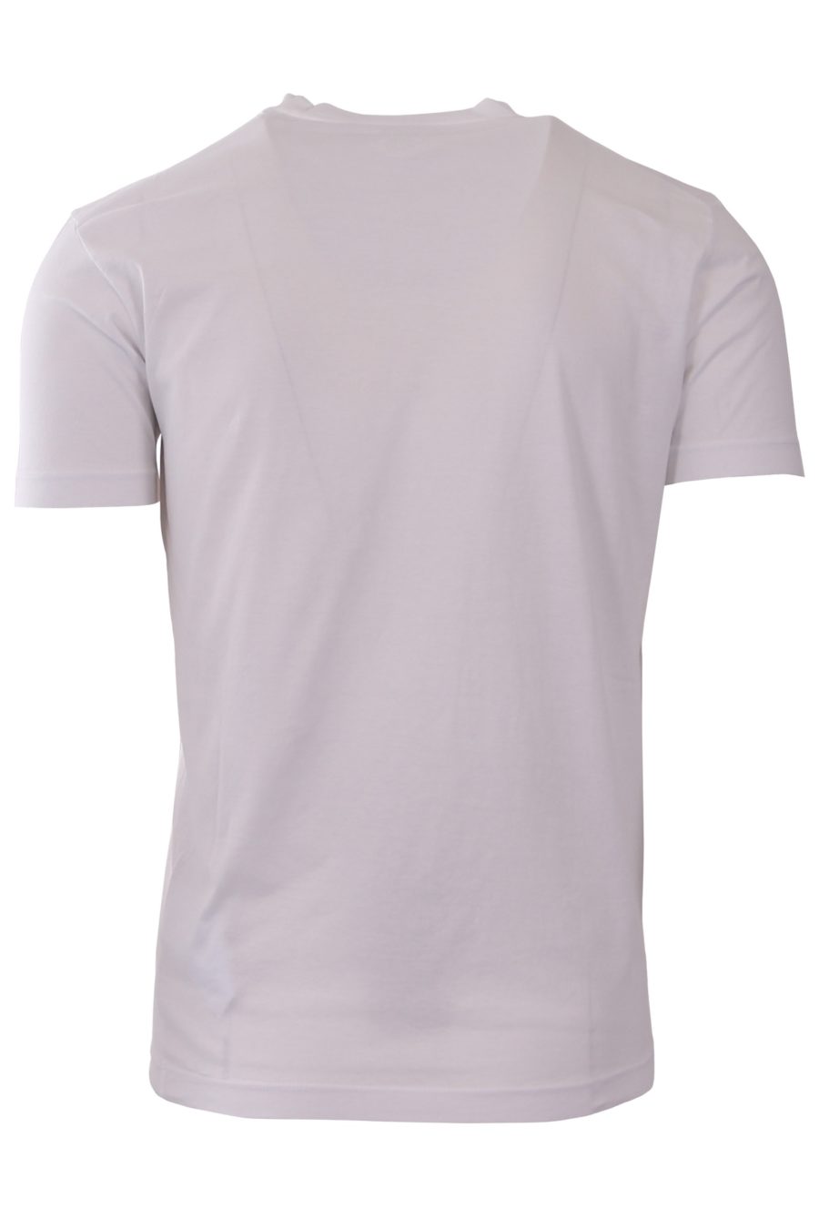 T-shirt Dsquared2 blanc avec logo à carreaux rouges - dd936b4b287405965f843dca67634d168a58defc