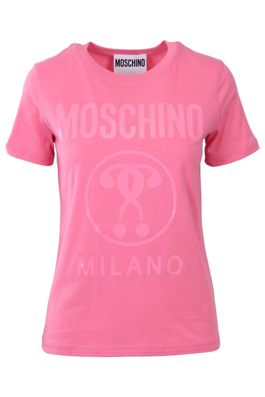 Camiseta Moschino Couture rosa con logo grande milano - e1f8e052928ebe84671a4da4ec100db4fba92882