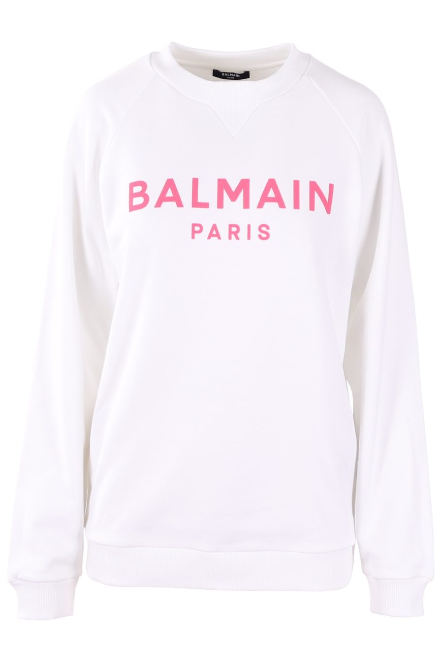 Sweatshirt Balmain white with pink logo print - 0fab92ca1f938424b2c2be4074803ca78bbb054d