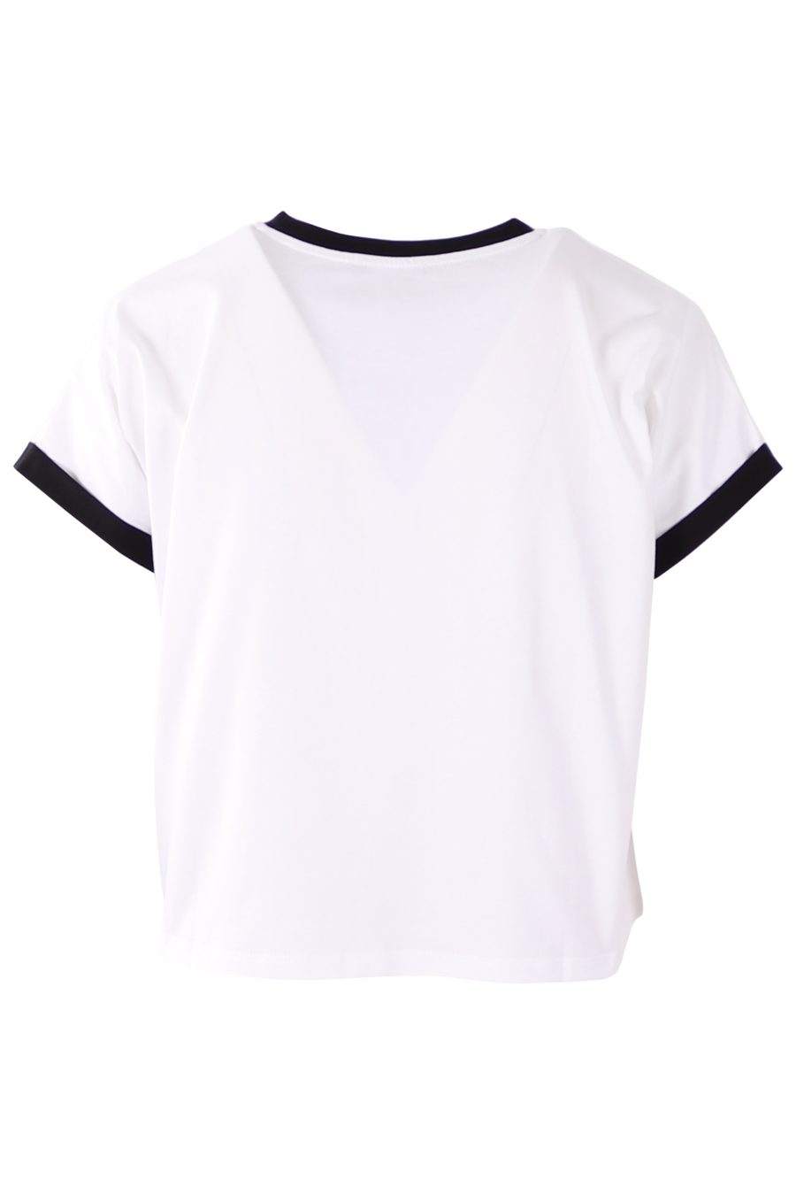 Camiseta corta Balmain blanca con logo flocado en negro - 236b191e17492d431c26d6287762905fe5ed4fc6