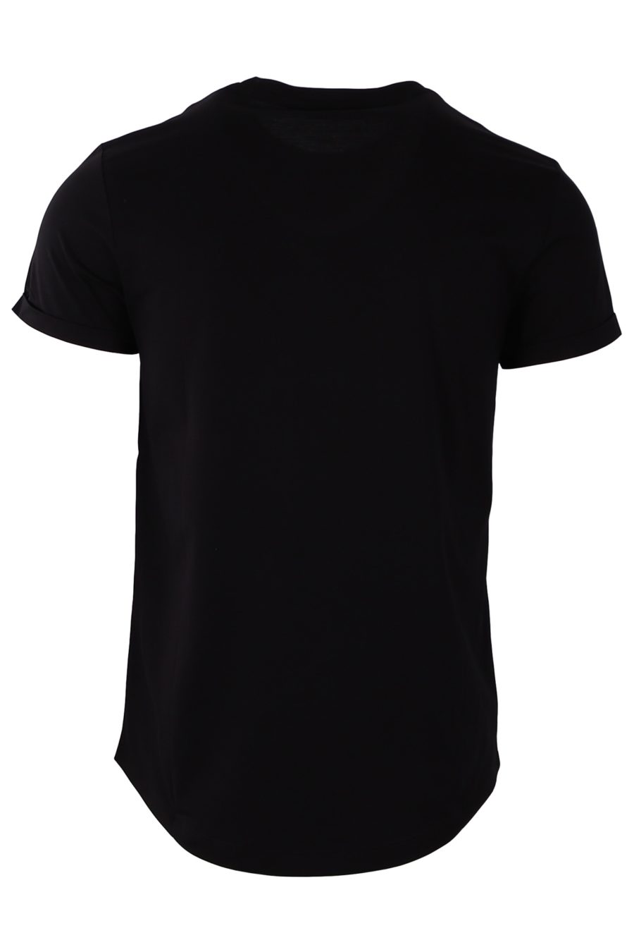 Camiseta Balmain negra logo redondo de terciopelo - 6ece680c74232d5e88ea3dd02607499af81dfe2e
