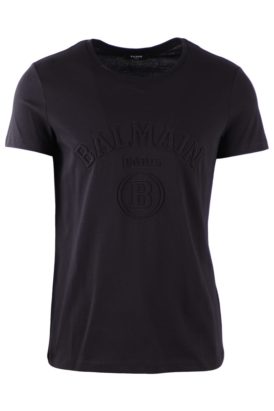 Balmain T-shirt preta com logótipo em relevo - 9f5831a8d5c240af86a7d4ad329e938cf16486b8