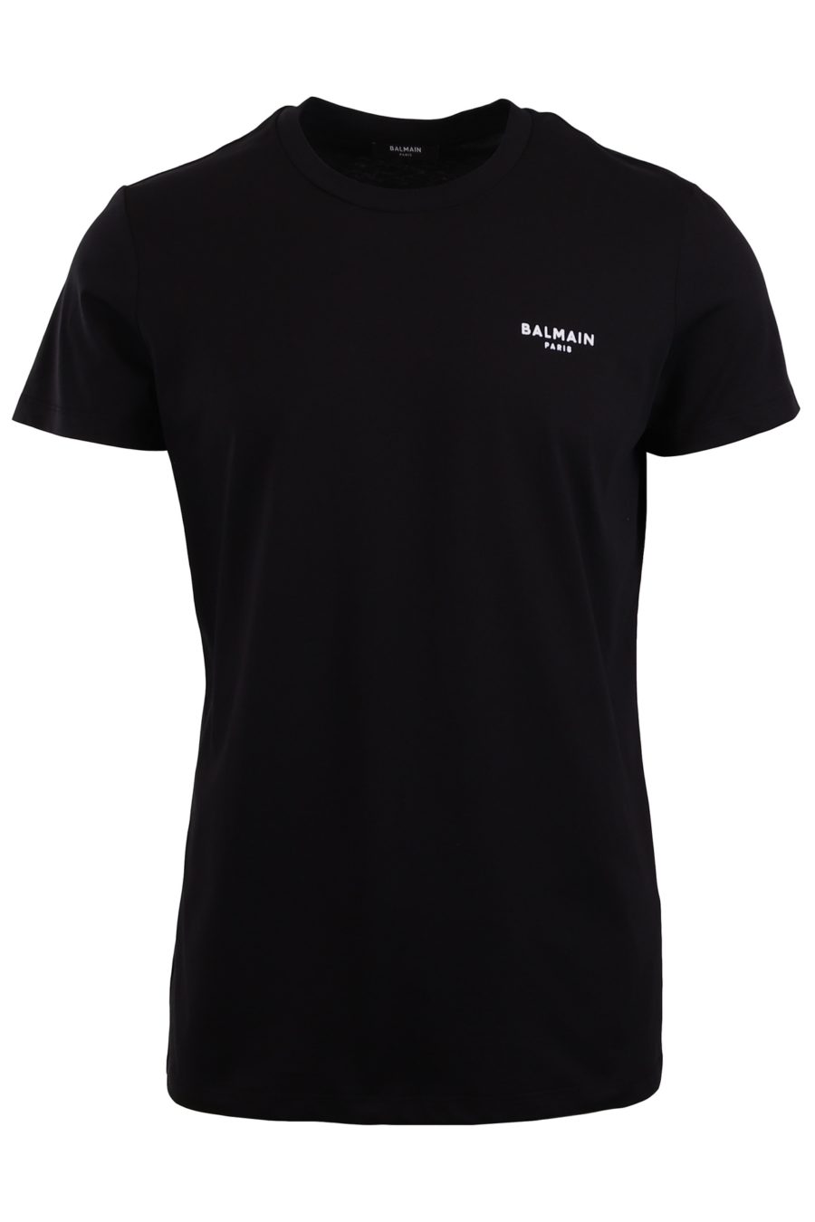 Camiseta de algodón sostenible Balmain negra con logo pequeño - a9ddbaef987faacf318655ec597fb1480a92f399