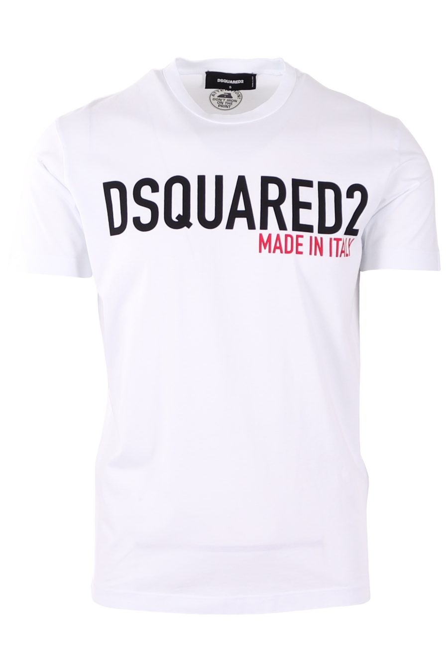 T-shirt Dsquared2 blanc logo noir made in italy - e7702cefc29715977d70494c66043222ae45d7f4