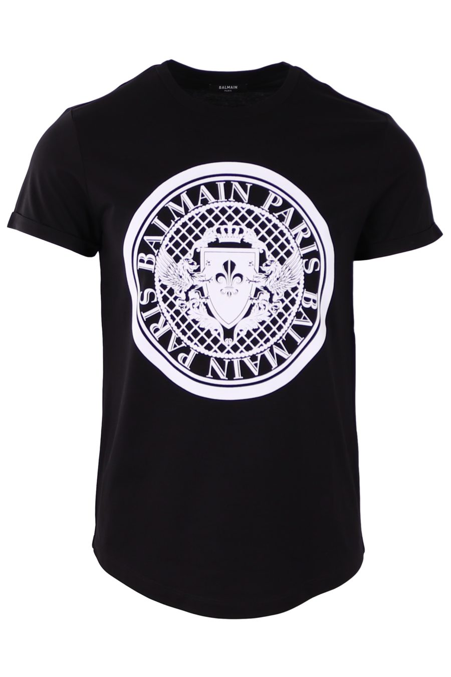 T-shirt Balmain velours noir logo rond - ec399fb198d4124f15e09dcb309de15acaf1baf7