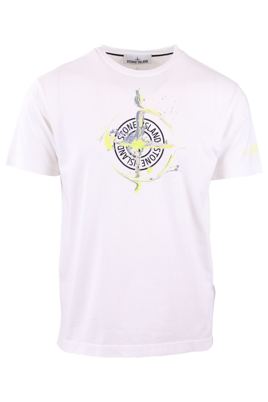 Camiseta Stone Island blanca con logo estampado - be58942e6639f0f78729d836f033735e7b49b97d