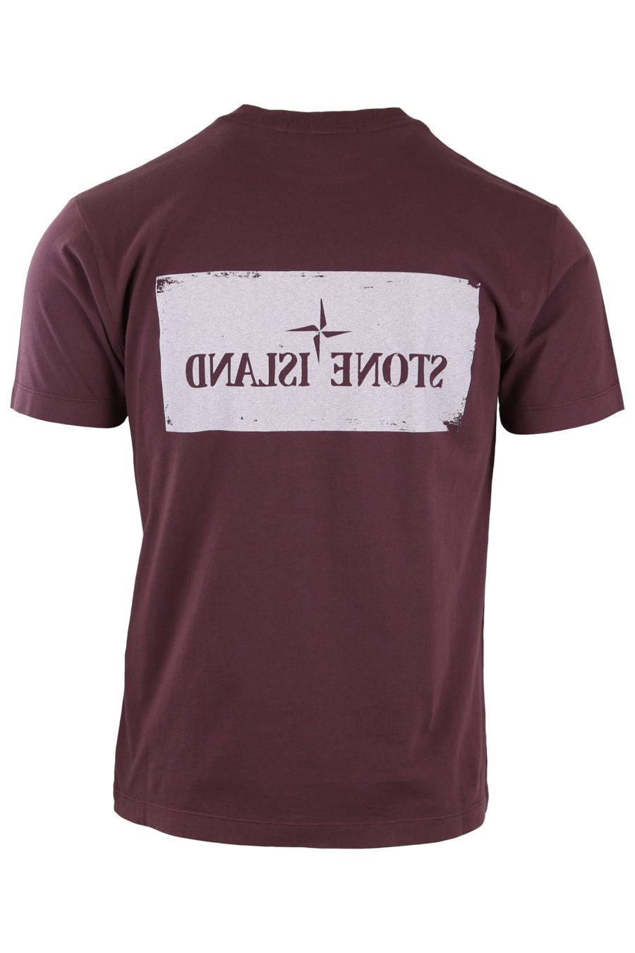 T-shirt Stone Island burgundy logo white - fdc1cd0f460d93cd830f3093410841232570a244