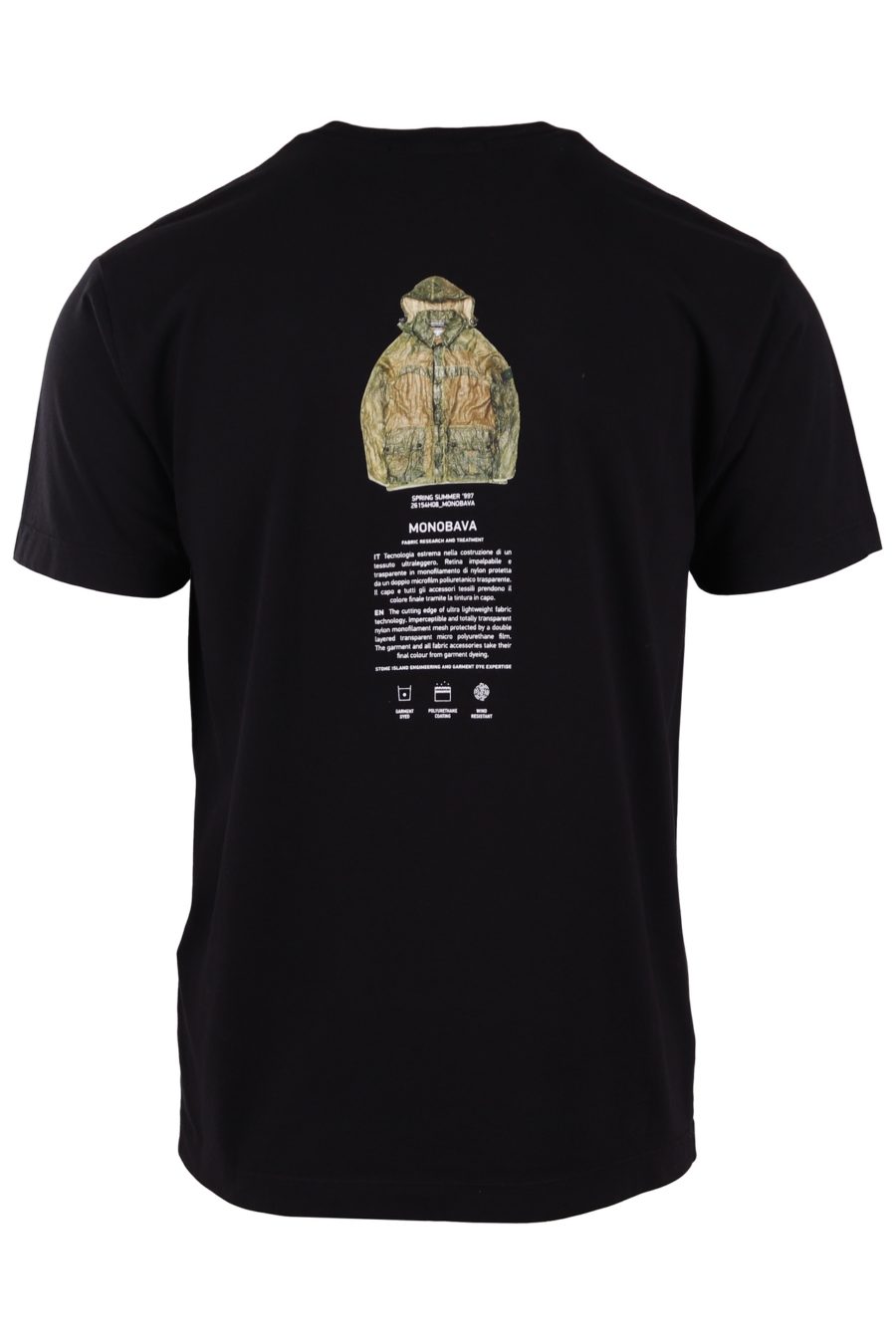 Camiseta Stone Island negra con logo "archivio" - 22d5c84adfa677dabd0422034ff84f27f78f2575