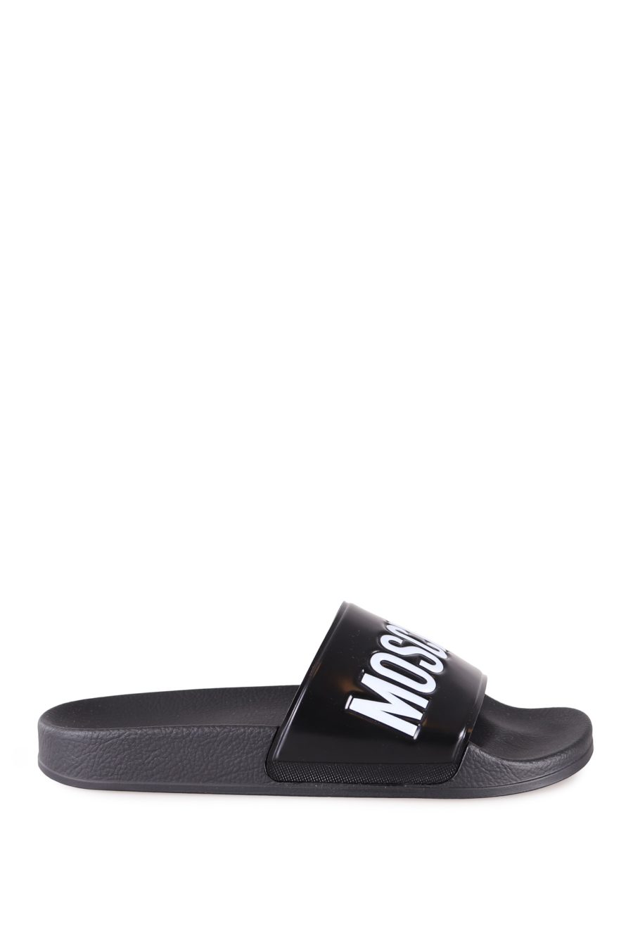 Moschino Couture schwarze Flip Flops mit weißem Logo - 3ccdea24b2ac65b1842ab8513e5ae38218a64a47