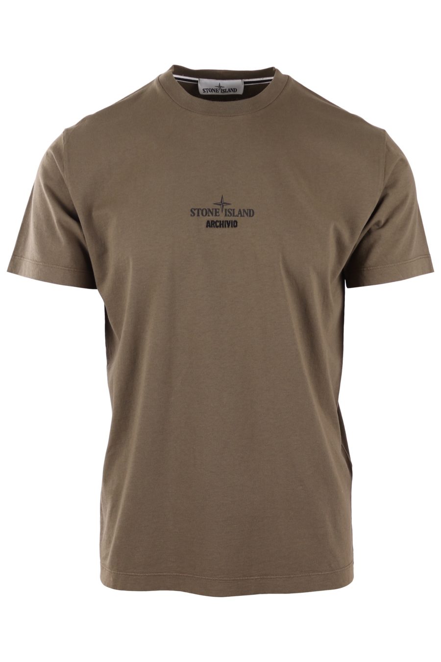 T-shirt Stone Island vert militaire avec logo "archivio" - 8dc94f6327d3864625f3278522f969706e822ce7