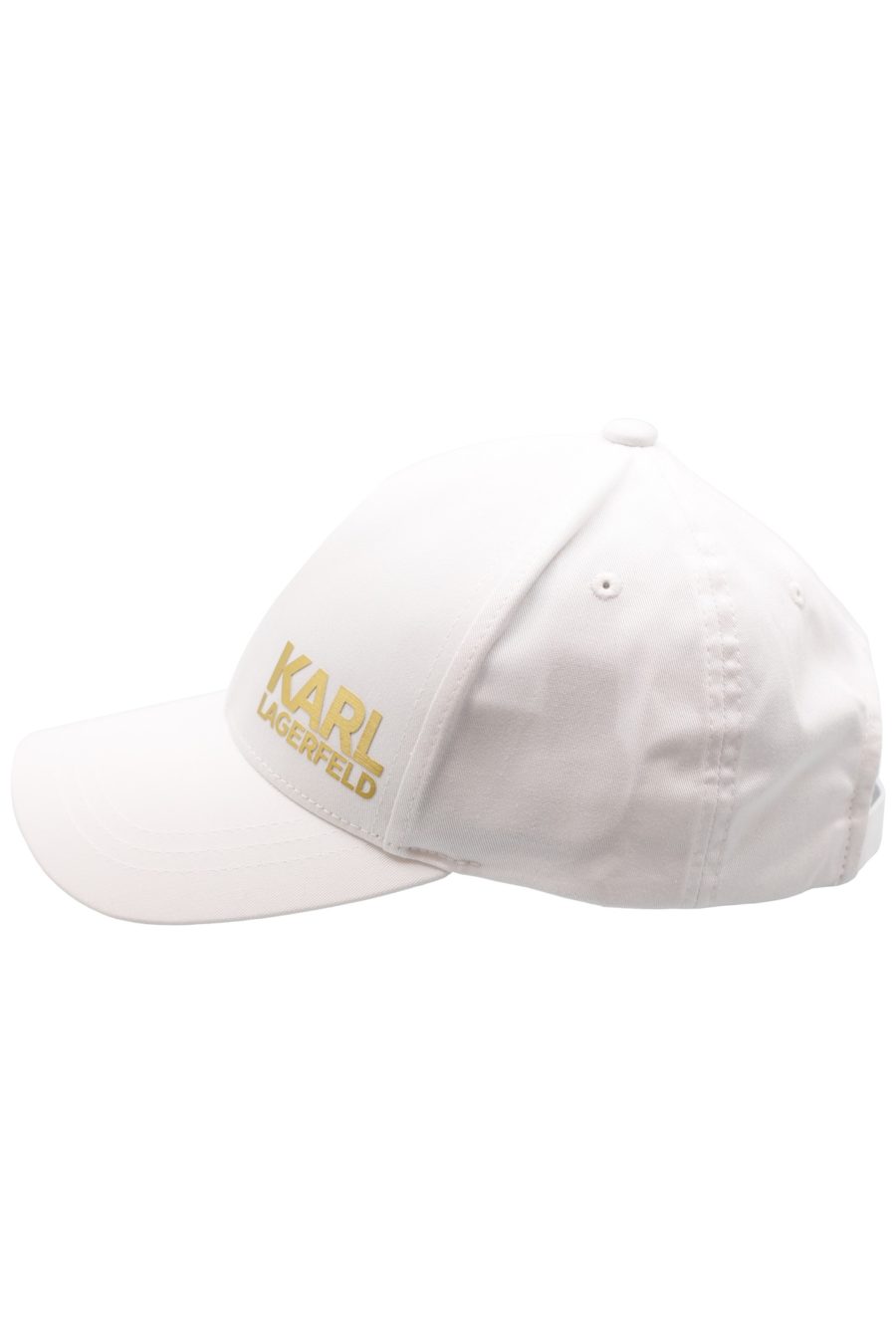 White cap with gold "Karl Legerfeld" logo - 8f65e3acb174f305b4df6d856dbc771db485e348