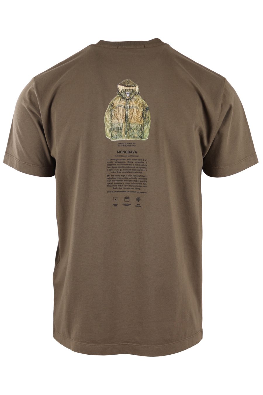 T-shirt Stone Island verde militar com logótipo "archivio" - e479b4f2340d93a5d2b6d33e1772abdc36ff26da