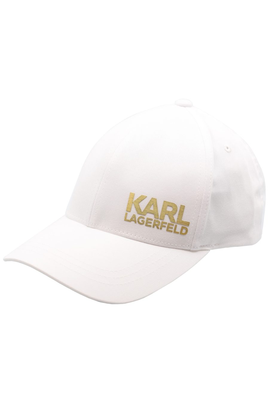 White cap with gold "Karl Legerfeld" logo - eae0c23135dbb793cd228dfcdd72b7c1e031bd19