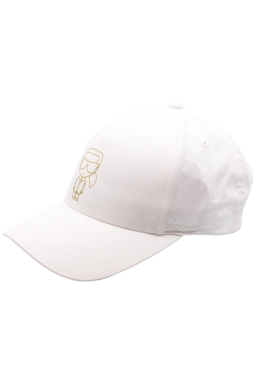 White cap with gold "Karl" - f38c72ba8b42f4d24966d095233dce1d02b4b4b4df