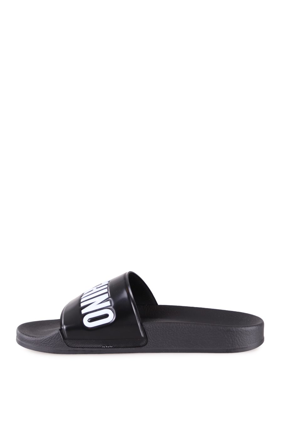 Moschino Couture schwarze Flip Flops mit weißem Logo - f47f4e9c1303464d71e78d354df51ffbb0e6114e