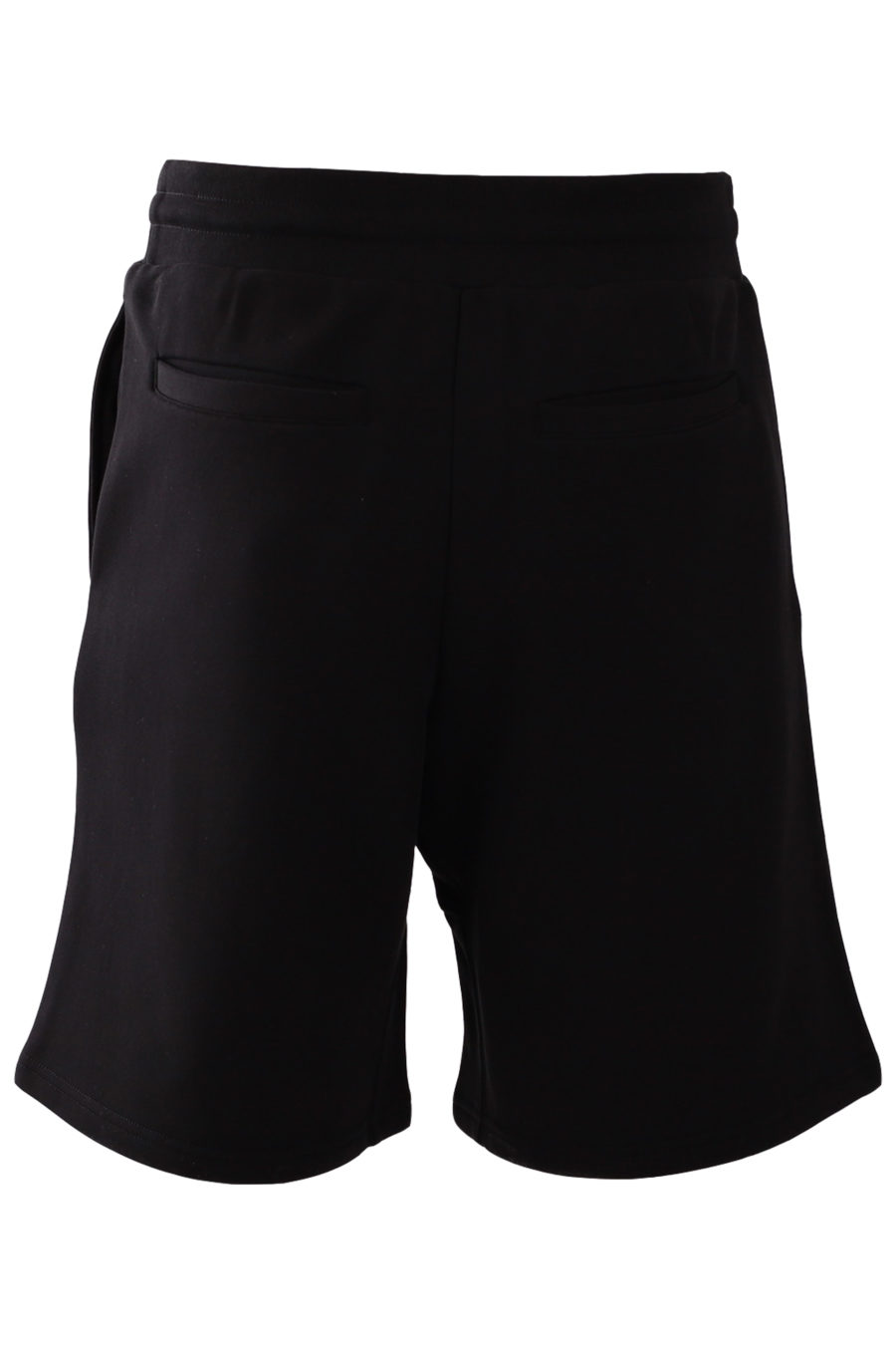 Pantalón corto negro con logo doble pregunta - 45270fe1701164d952f8d685627fa4690d1340fd