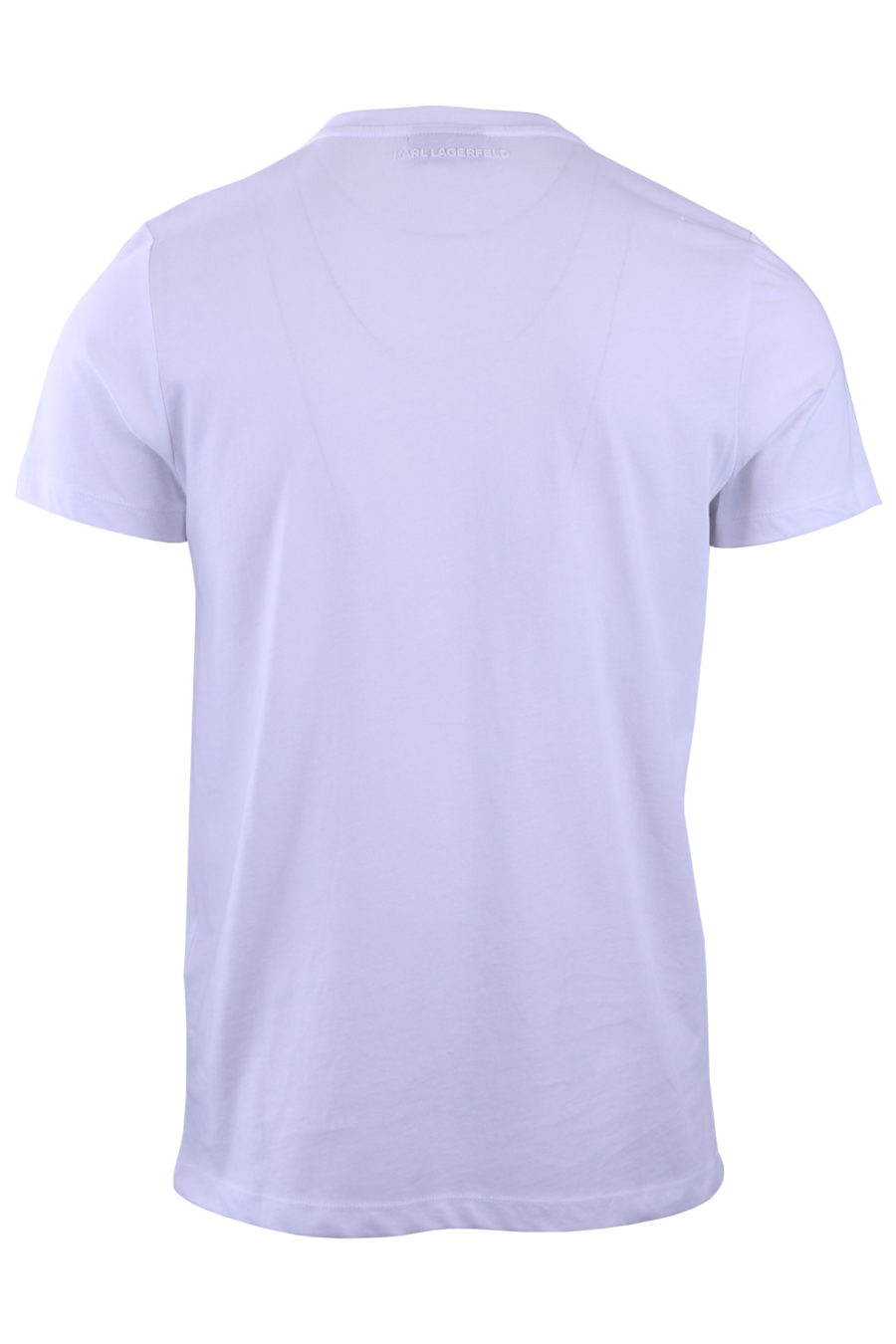 T-shirt branca com perfil Karl prateado - 7c5495990f27502af52510b72a52aff9cffc4c41