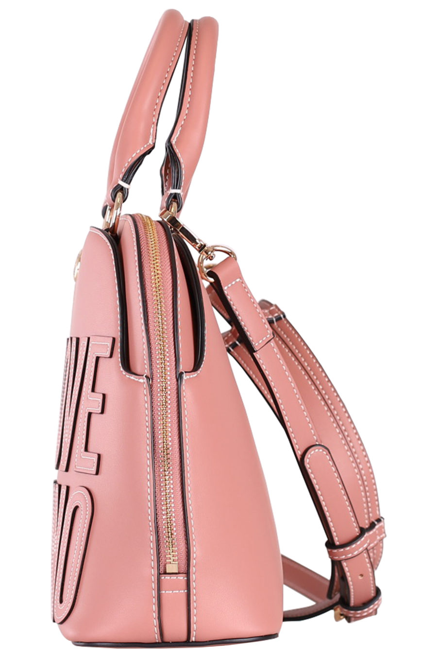 Bolso de mano de color rosa pálido con logo bordado - IMG 6647
