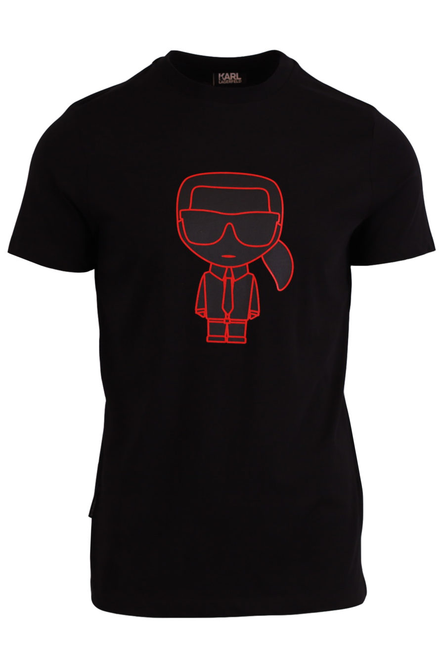 Camiseta negra con la silueta del diseñador en color rojo - 0a1cb4c9e2ed091a150ed3fc3f349b634a541a01