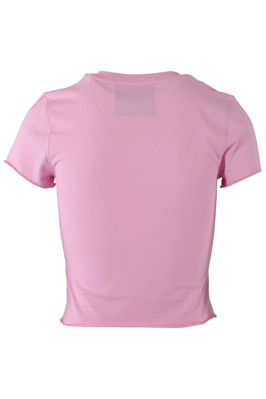 Camiseta corta de color rosa con logo brillante - 37ecb806b474fef5f88d1d3a0f2124d832ce588b