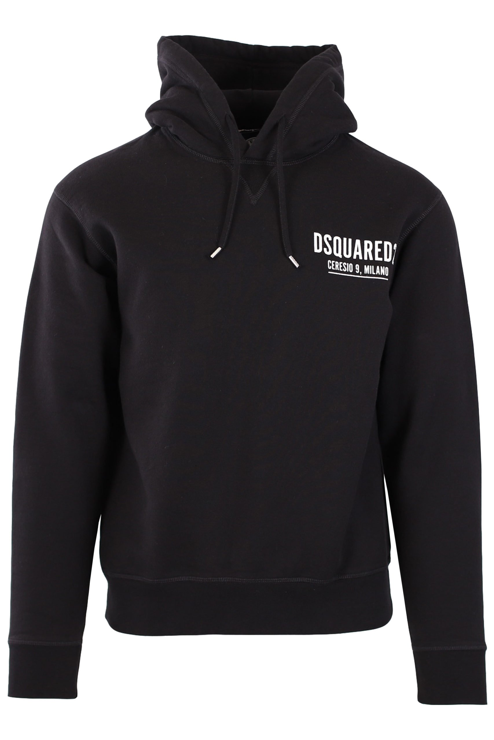 Dsquared2 - Sudadera negra con capucha y logo 