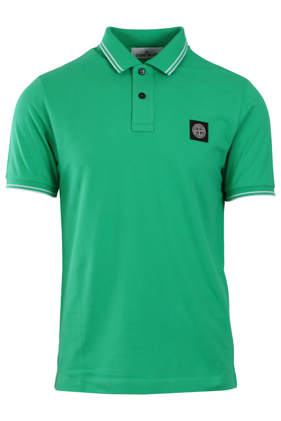 Green polo shirt with white stripes - 442f3f37384ebbb487c6f1248d77ecb81a3ce1c9