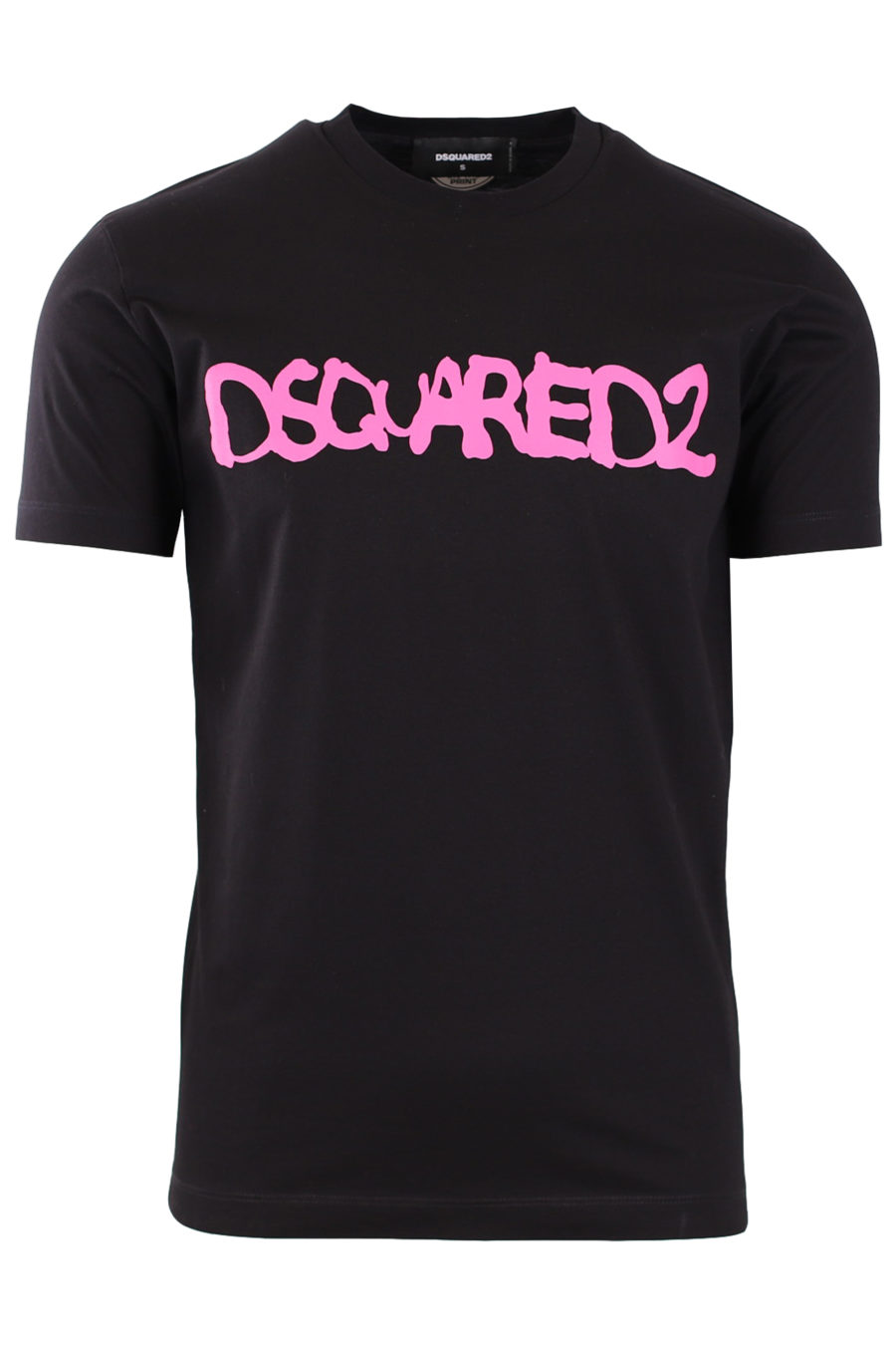 Camiseta negra con logotipo de la marca de color rosa - 6f5513afce2c93c2d981805b39cf2b45f3f62ee5