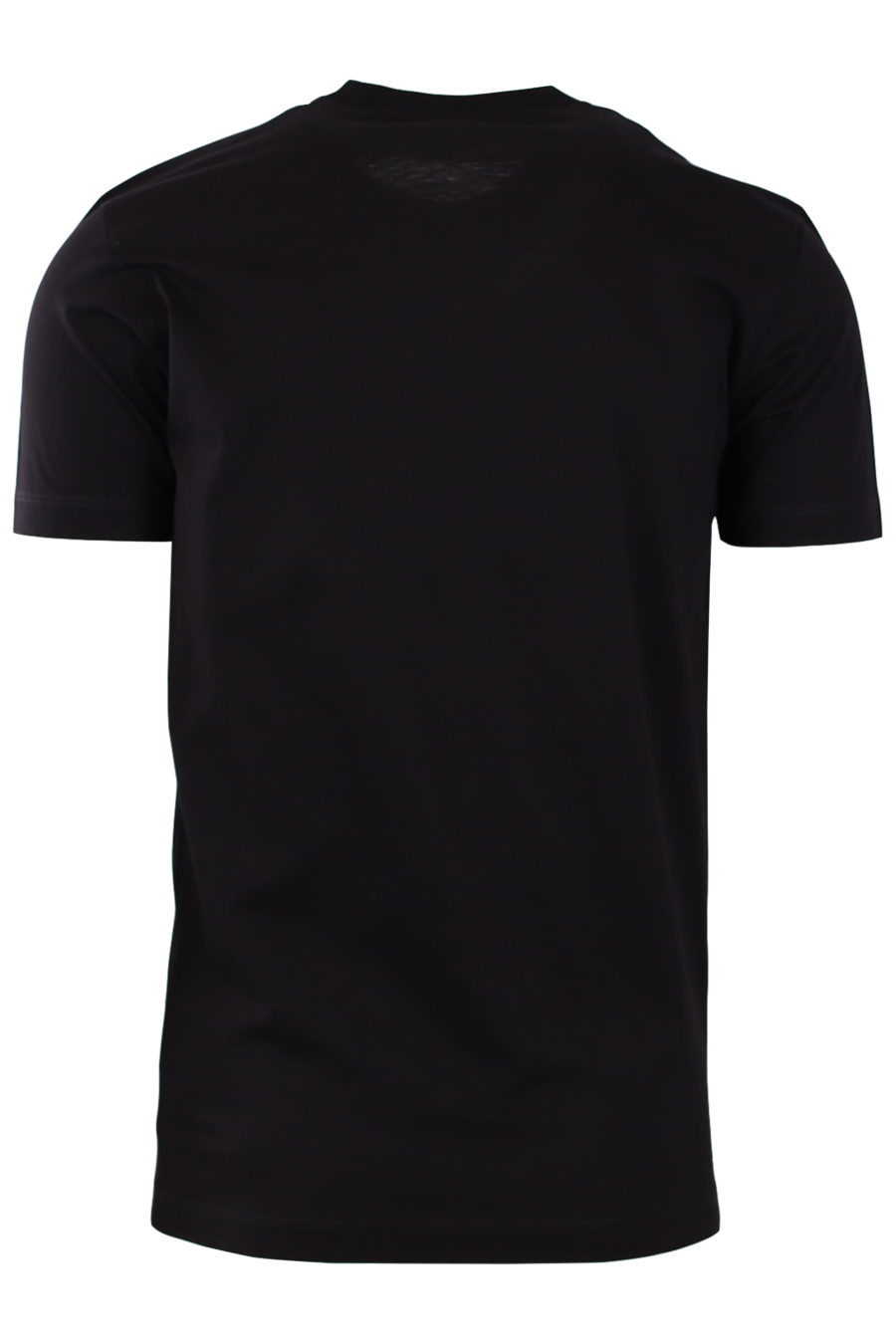 Camiseta negra con estampado engomado hoja - 77b2c0daf1123b76c9a72cc7fba8cd60fcbd3a91