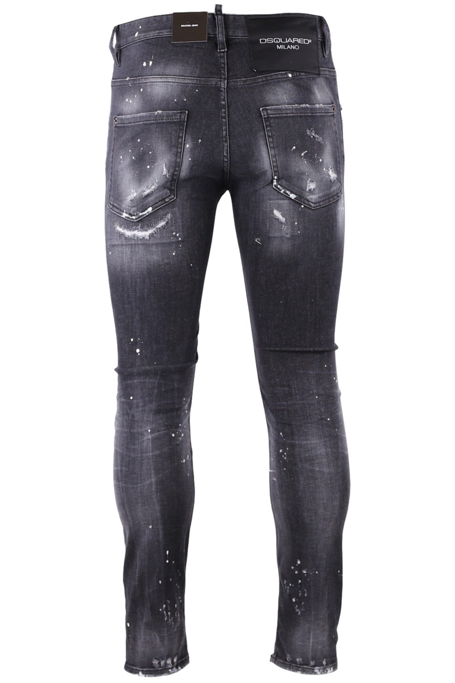 Pantalon skater en jean noir milano avec fermeture éclair - 79b66a45e1962a53ebe31236c983f0303a31f255