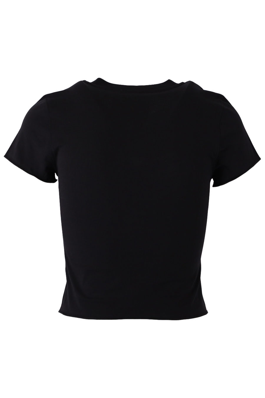 Camiseta corta de color negro con logo brillante - 9882cb718f07f214f4fe264c4372cbfa4ff0f898