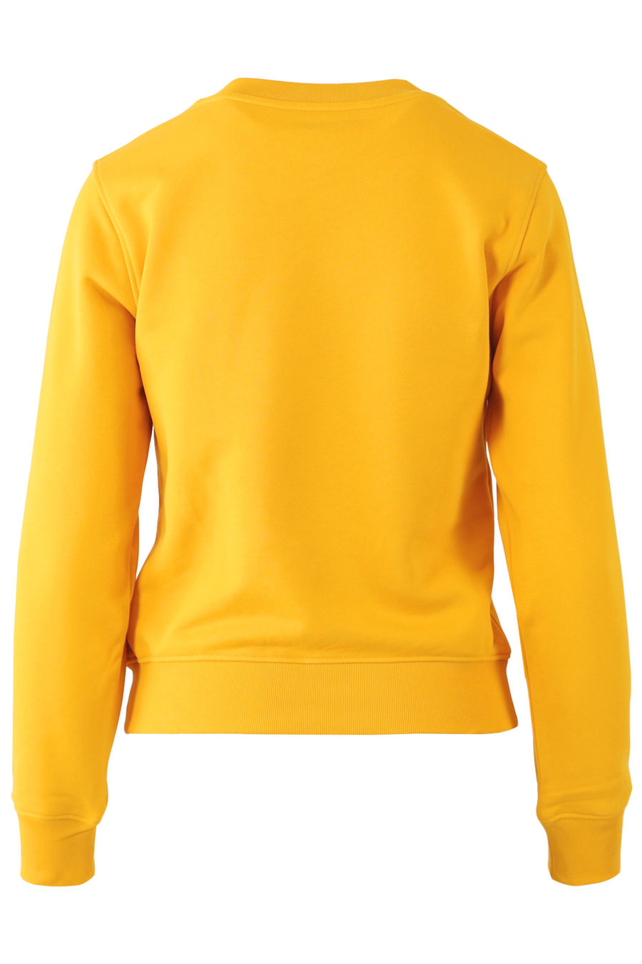 Orangefarbenes Sweatshirt mit schwarzem Logo - IMG 7185 copy
