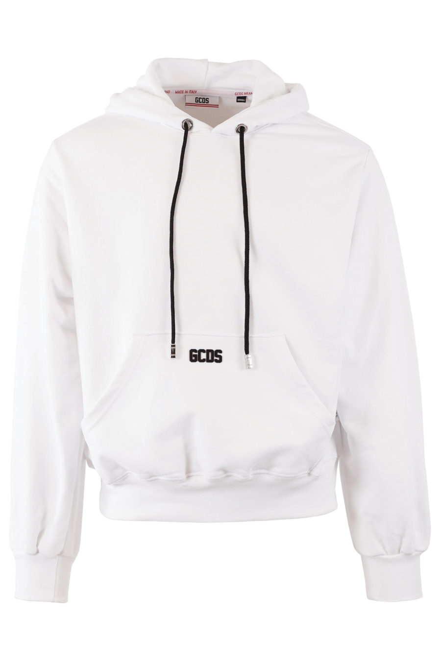 Sudadera blanca con capucha con logo negro - IMG 7663