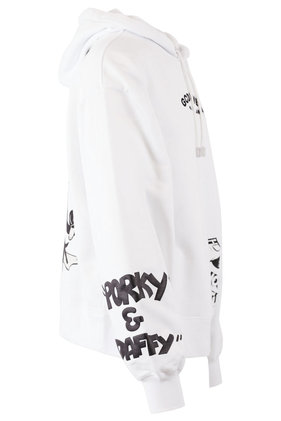Weißes Kapuzensweatshirt mit Looney Tunes Grafikdruck - IMG 7673 copy