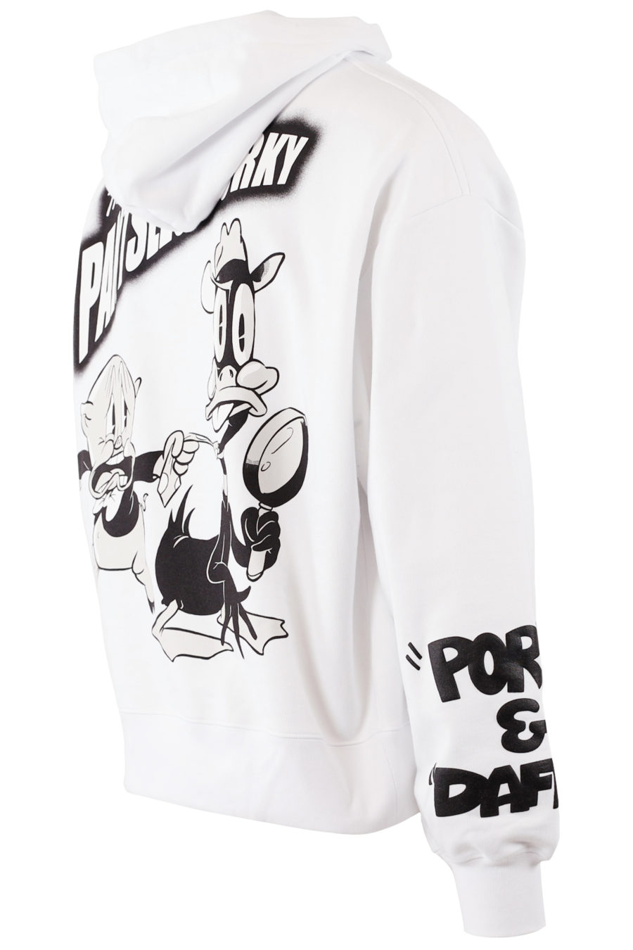 Weißes Kapuzensweatshirt mit Looney Tunes Grafikdruck - IMG 7674 copy