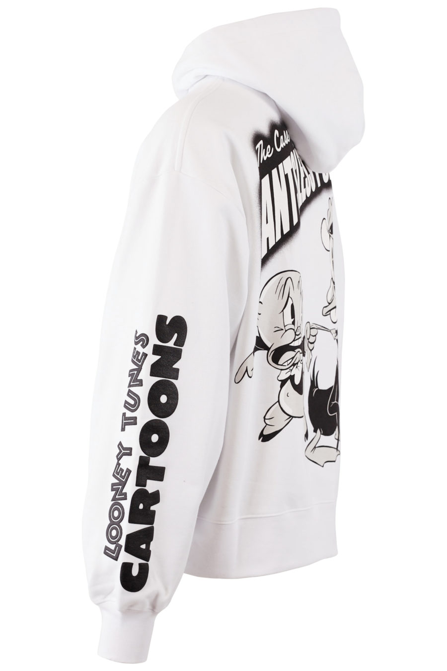 Weißes Kapuzensweatshirt mit Looney Tunes Grafikdruck - IMG 7680 copy