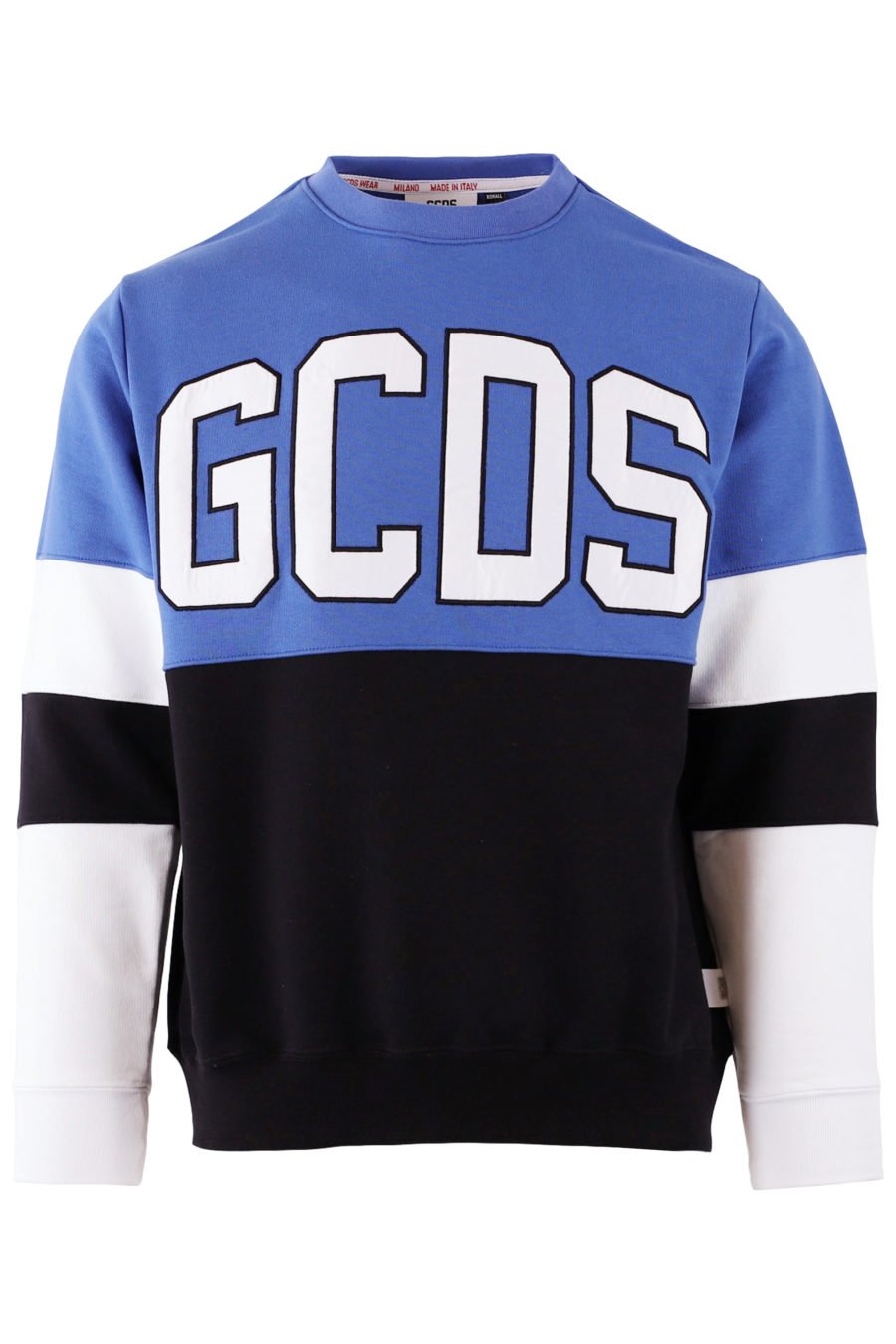 Blue colour block sweatshirt with logo - IMG 7685 copy