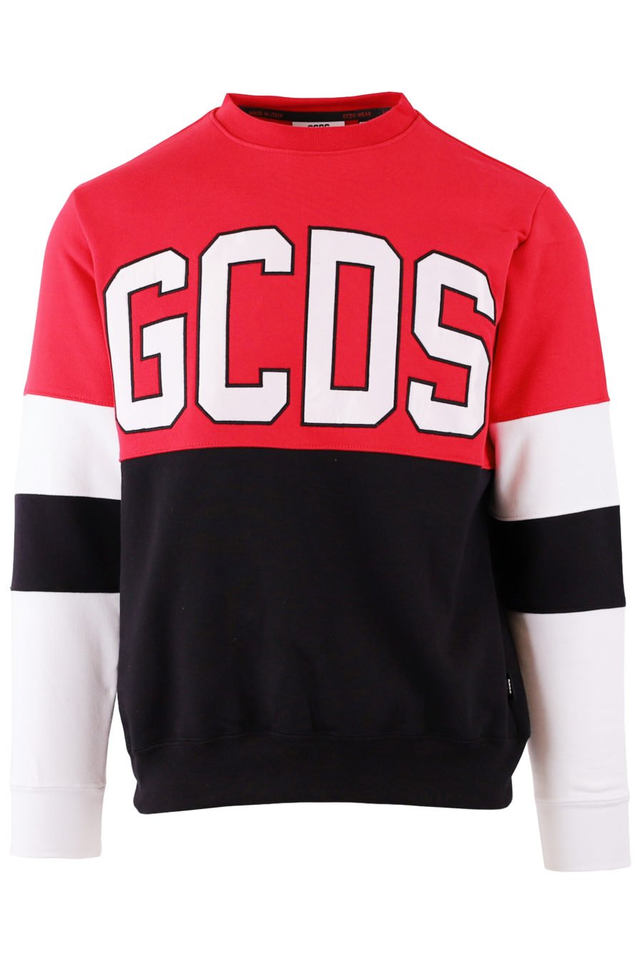 Sweatshirt mit rotem Farbblockmuster und Logo - IMG 7689 copy