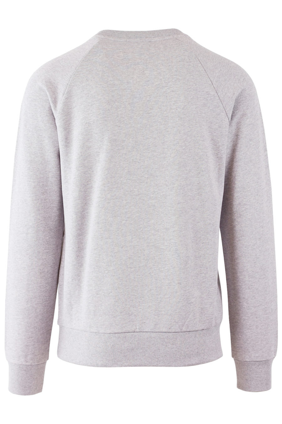 Grey sweatshirt with turquoise velvet logo - IMG 7792 copy